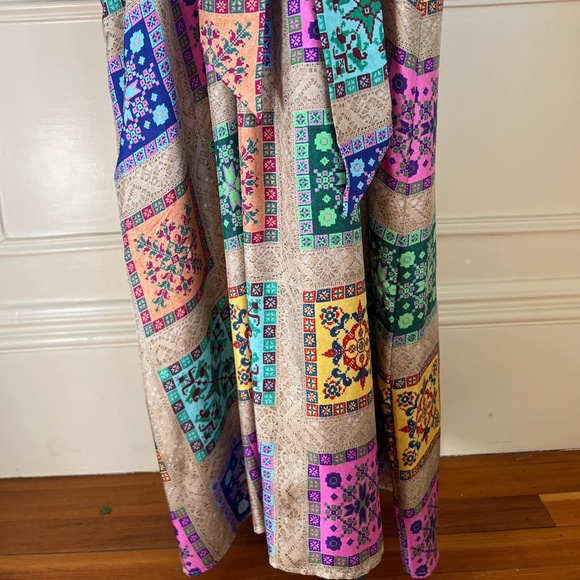 Pierre-Louis Mascia 100% Silk Dress, XL, Geometric Design, Maxi Dress - Picture 5 of 16